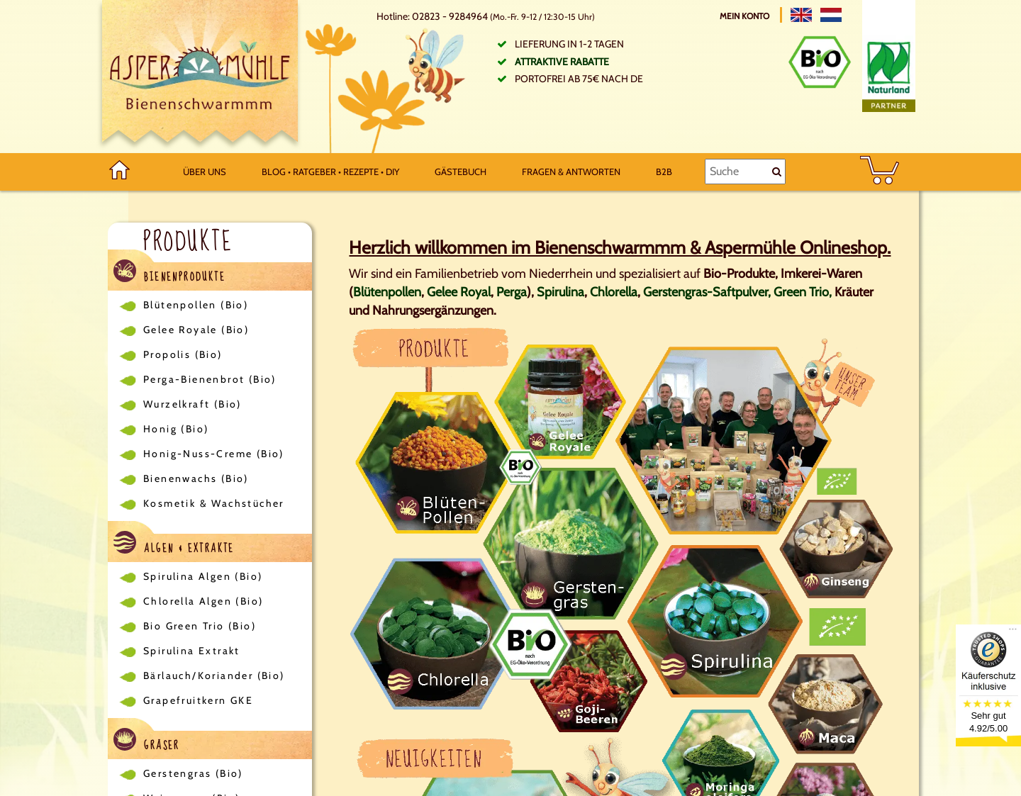 Aktuelle Website-Vorschau von Aspermühle