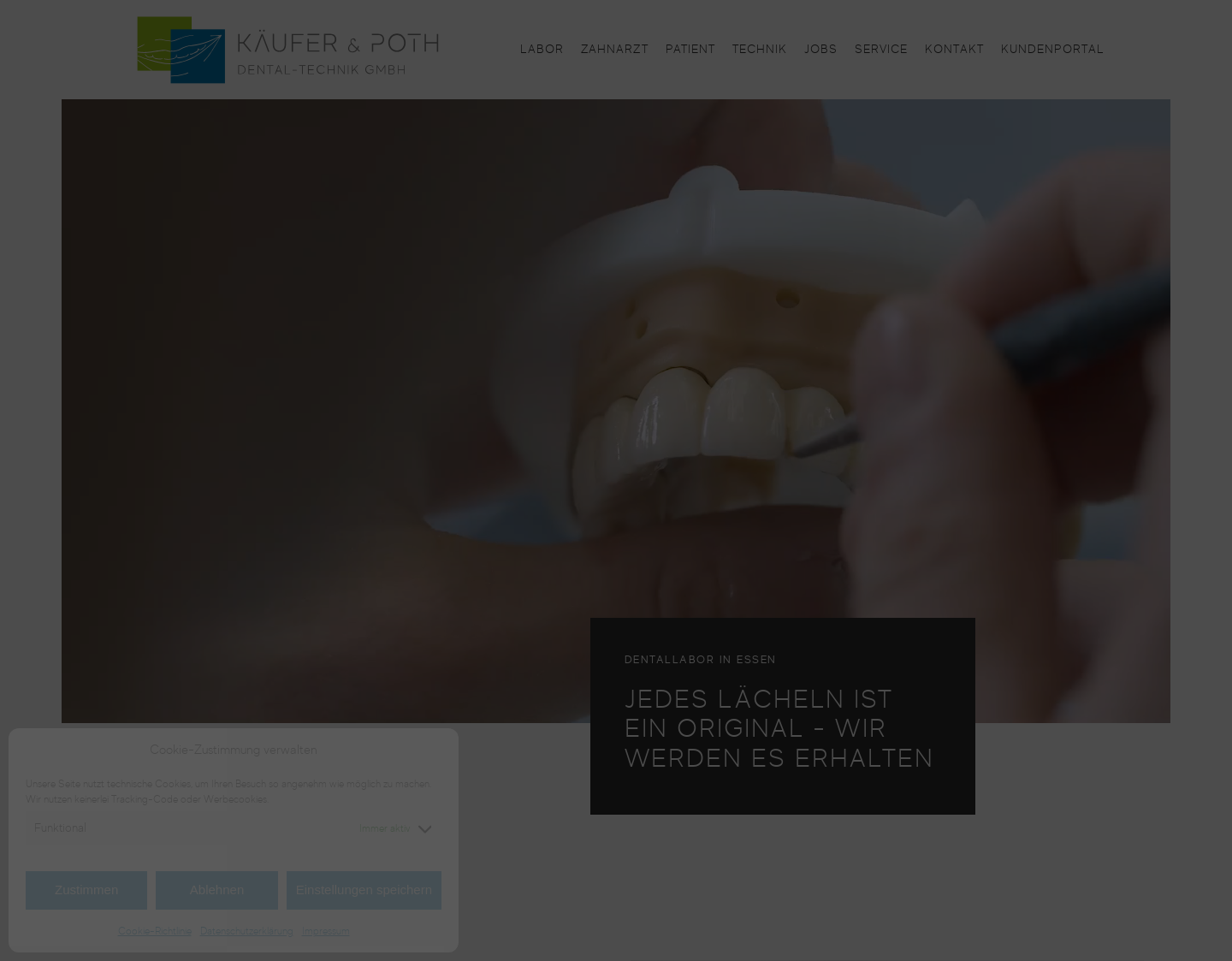 Aktuelle Website-Vorschau von Dentallabor Essen - Käufer & Poth