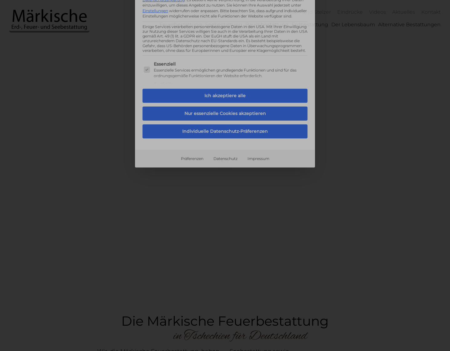 Aktuelle Website-Vorschau von Märkische Feuer- und Seebestattung