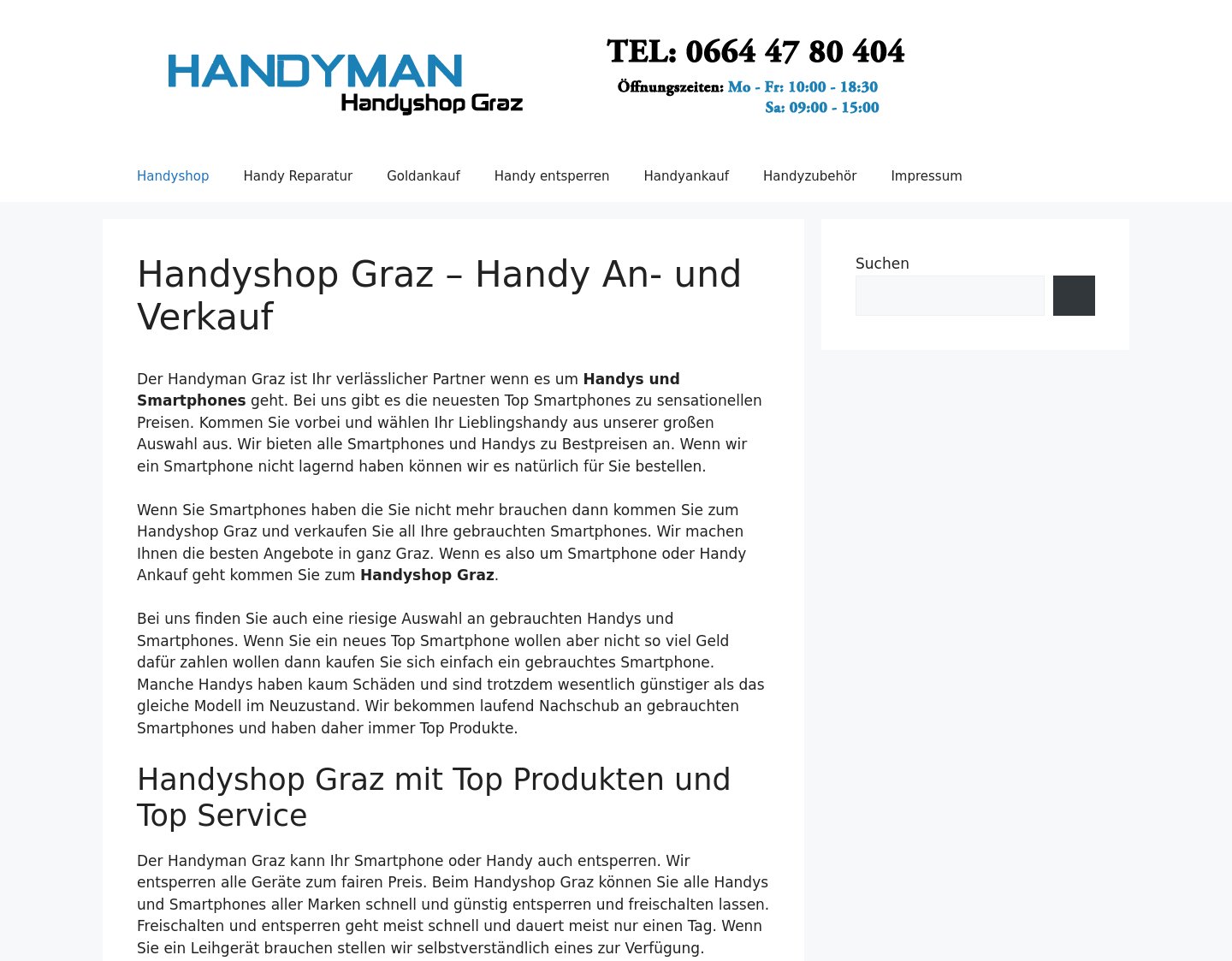 Aktuelle Website-Vorschau von Günstiges Handy Entsperren