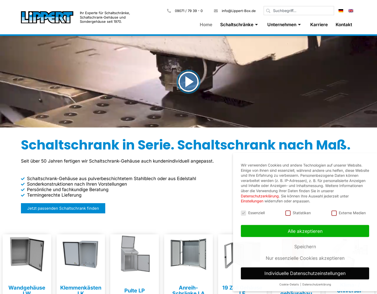 Aktuelle Website-Vorschau von Anton Lippert GmbH Schaltschränke