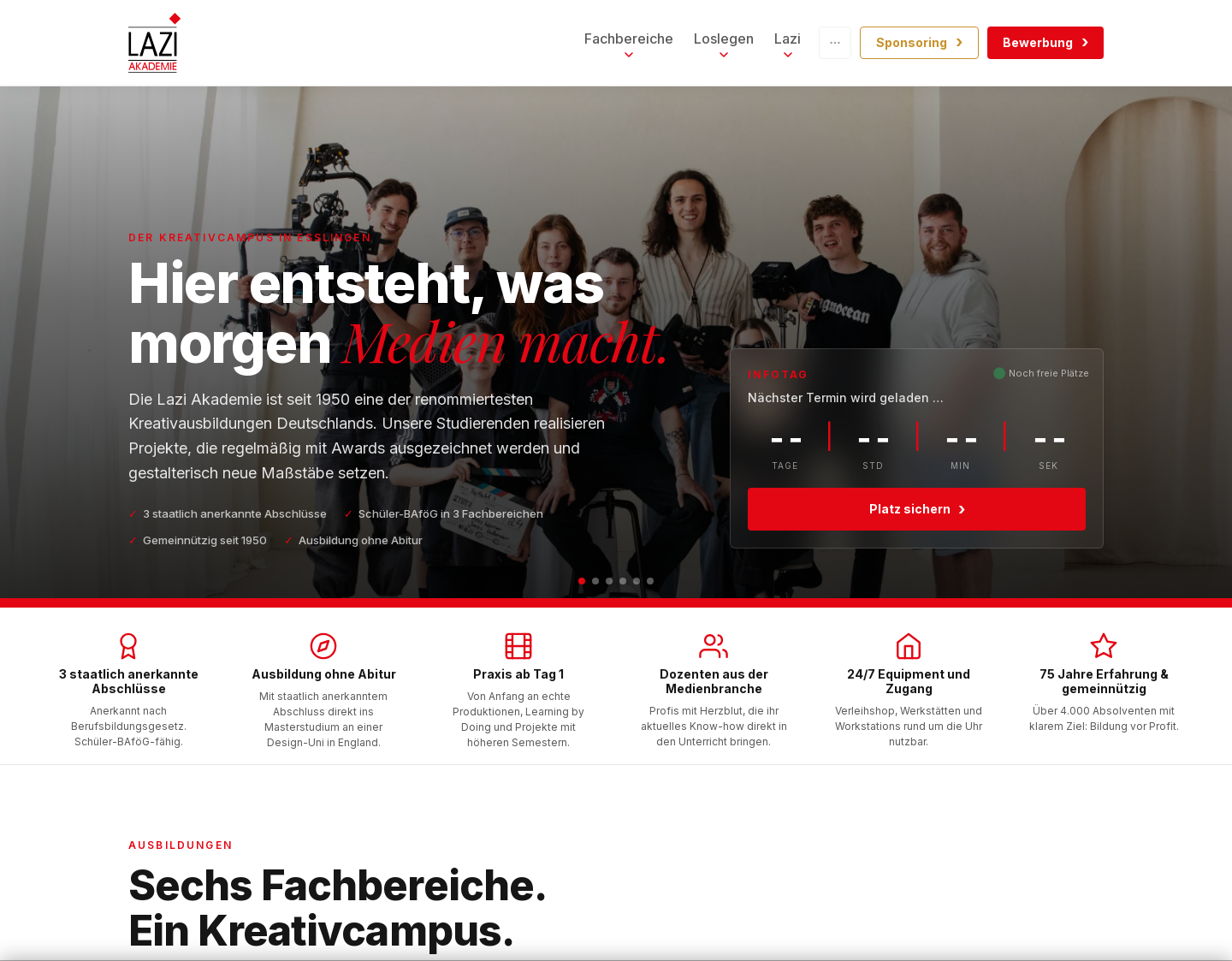 Aktuelle Website-Vorschau von Lazi Akademie