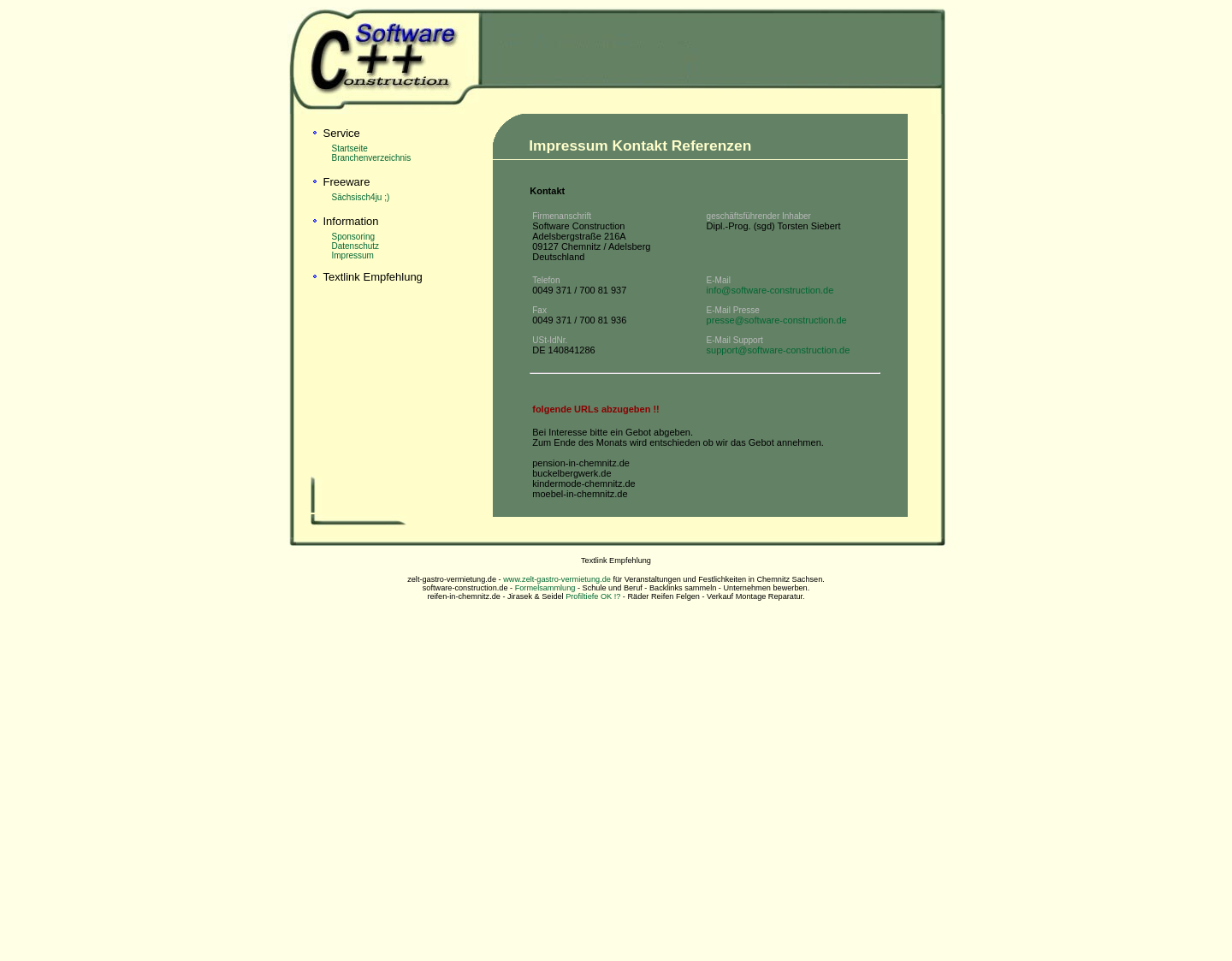 Aktuelle Website-Vorschau von Webseiten Optimierung & Textlink