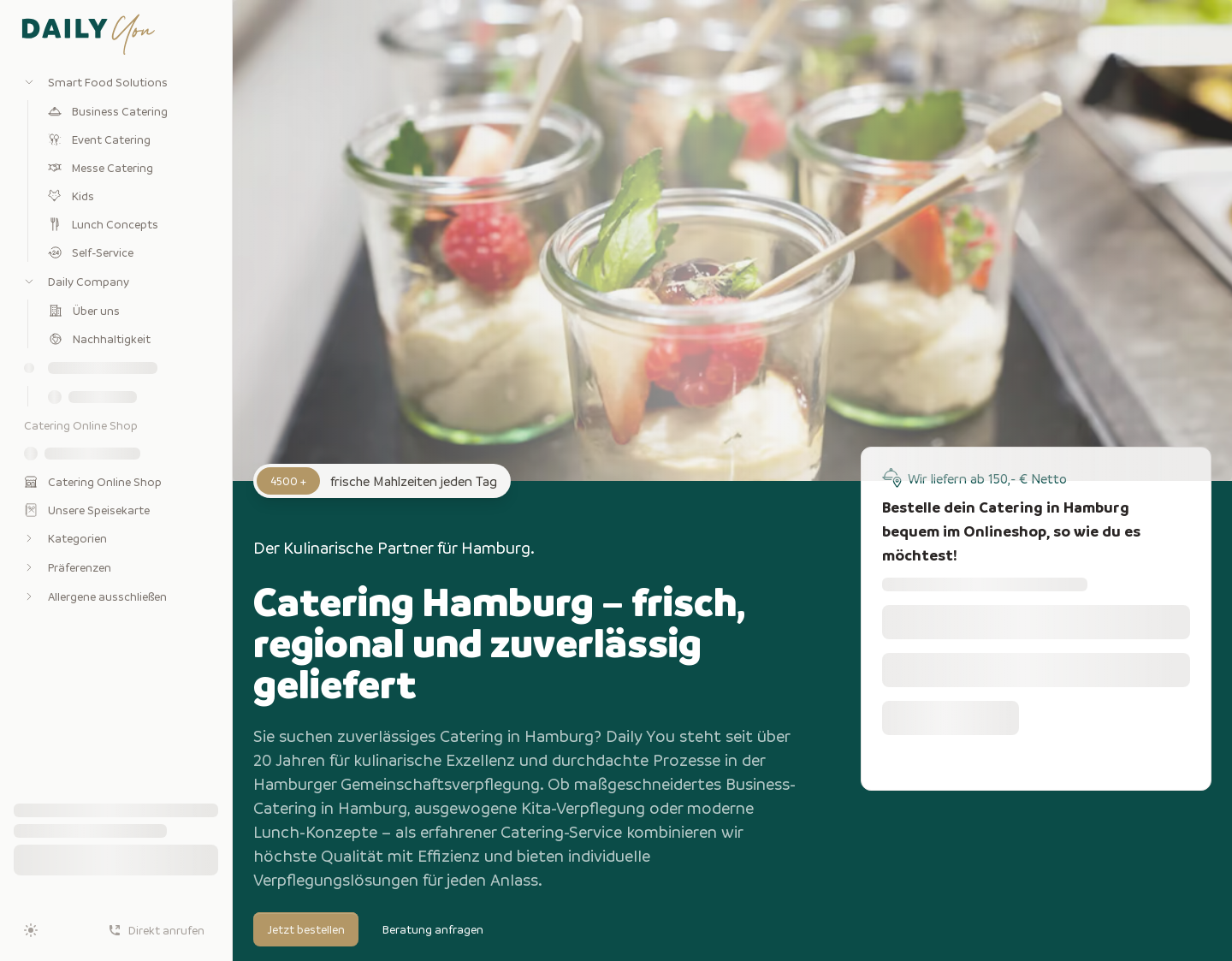 Aktuelle Website-Vorschau von leckeres Fingerfood in Hamburg