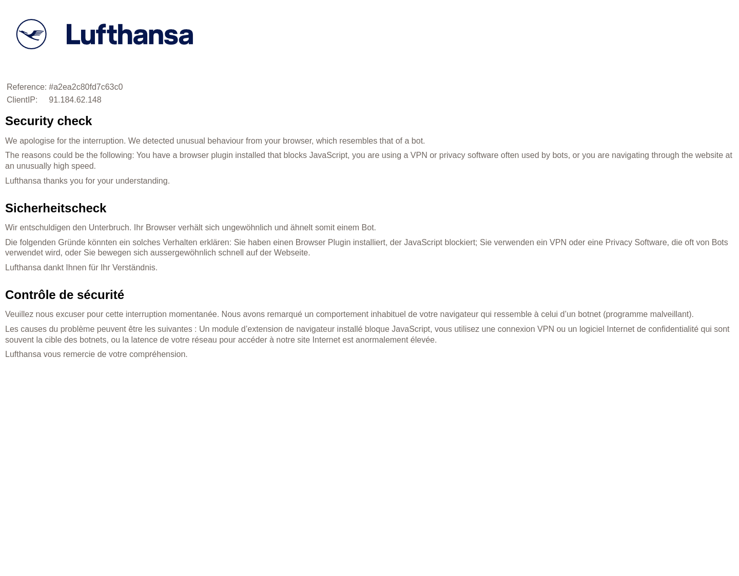 Aktuelle Website-Vorschau von Weltweite Reisen mit Lufthansa Holidays