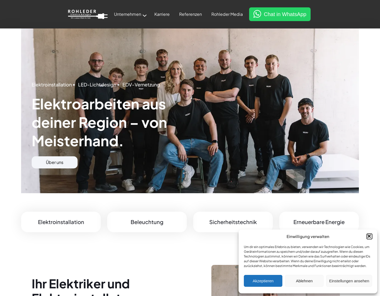 Aktuelle Website-Vorschau von Elektro Rohleder in Bocholt