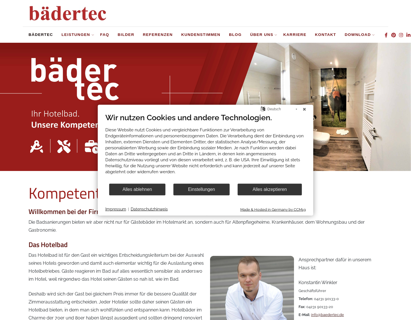 Aktuelle Website-Vorschau von Hotelbäder - schlüsselfertige Hotelbäder