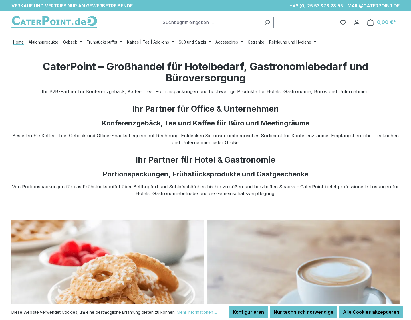 Aktuelle Website-Vorschau von CaterPoint