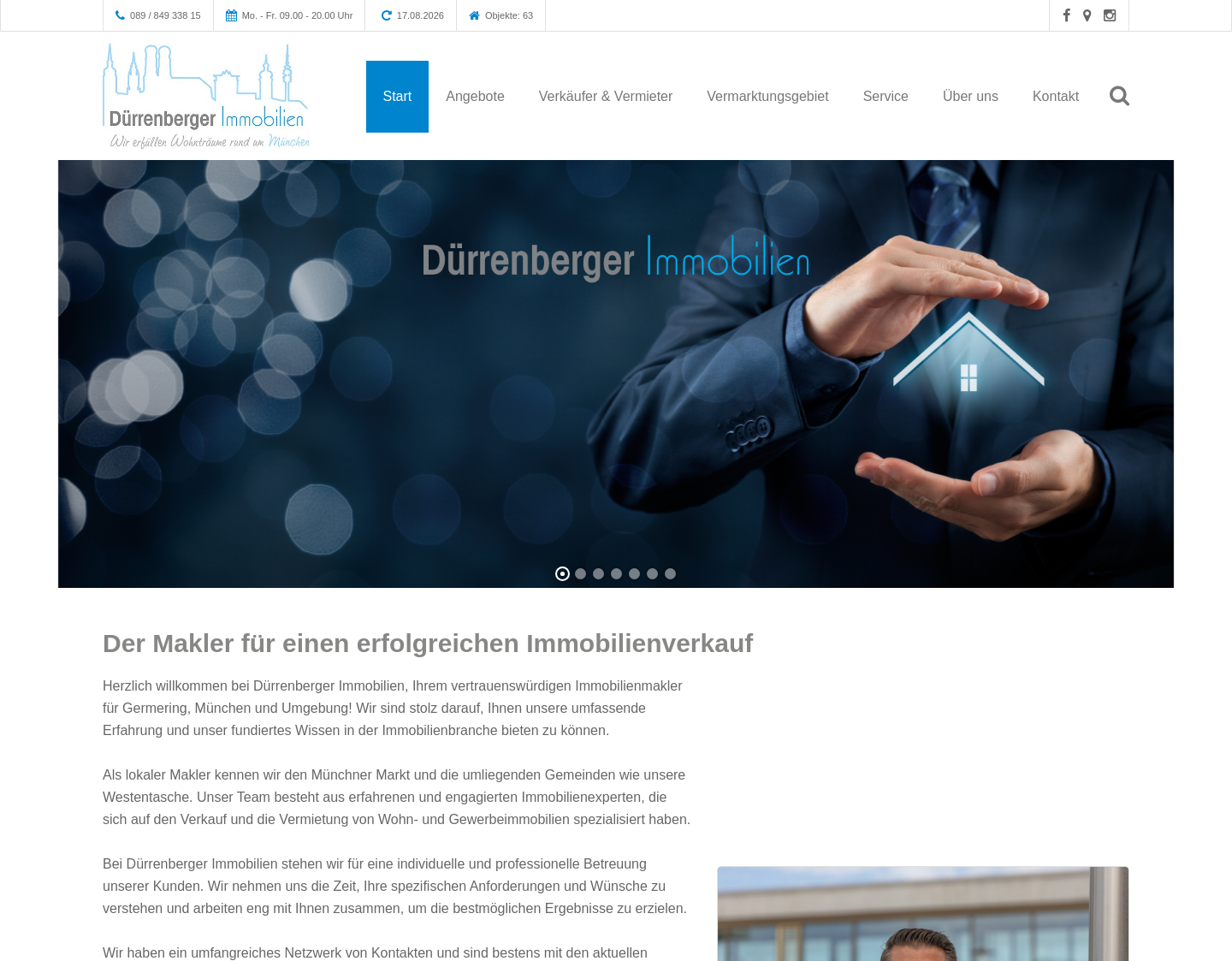 Aktuelle Website-Vorschau von Immobilienmakler München