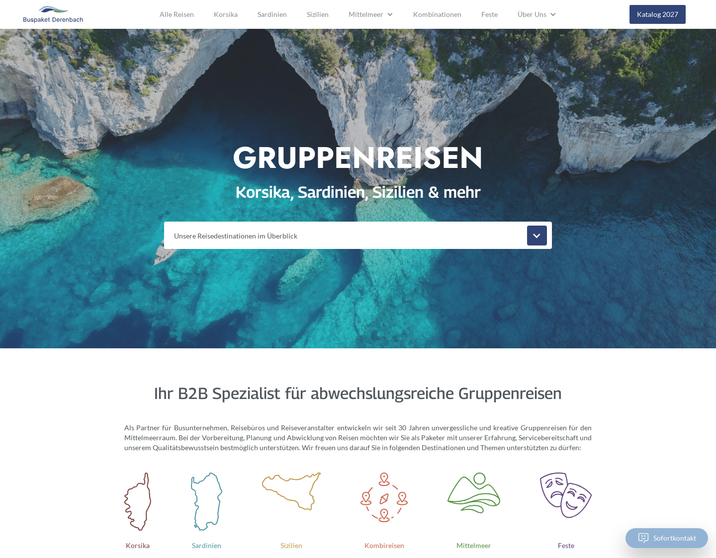 Aktuelle Website-Vorschau von Buspaket Derenbach
