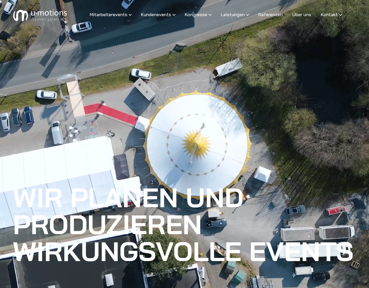 Aktuelle Website-Vorschau von Eventplaner