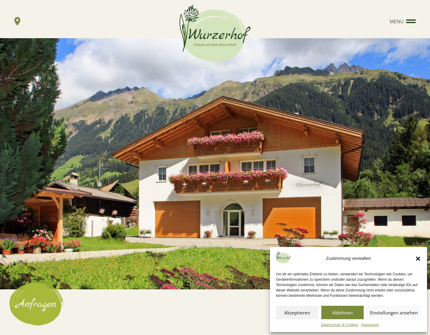 Aktuelle Website-Vorschau von Urlaub am Wurzerhof in Ratschings