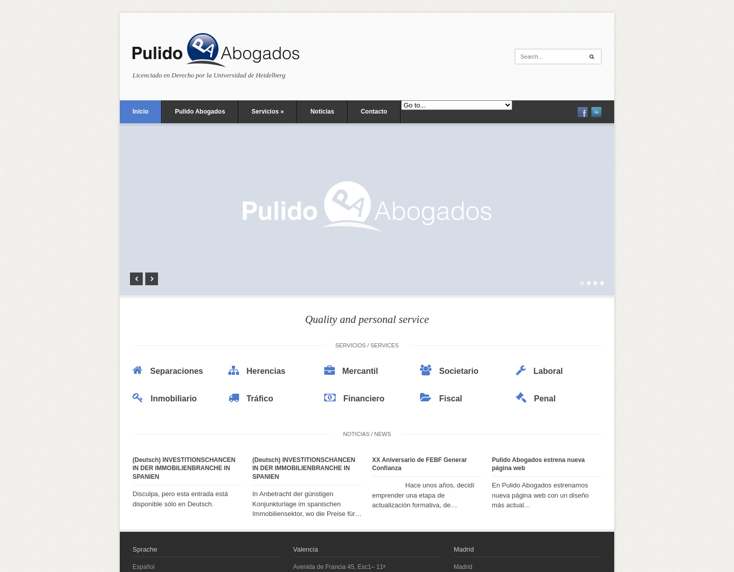 Aktuelle Website-Vorschau von PULIDO ABOGADOS