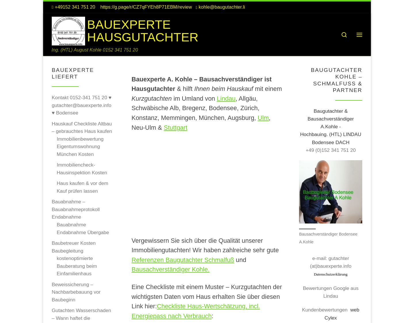 Aktuelle Website-Vorschau von Der Bauexperte