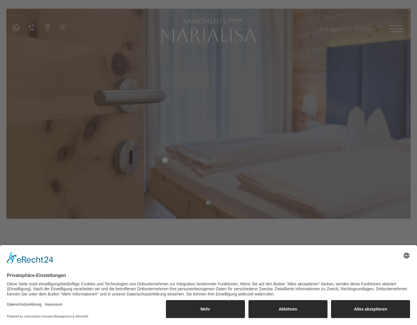 Aktuelle Website-Vorschau von Apartments Marialisa - Klausen