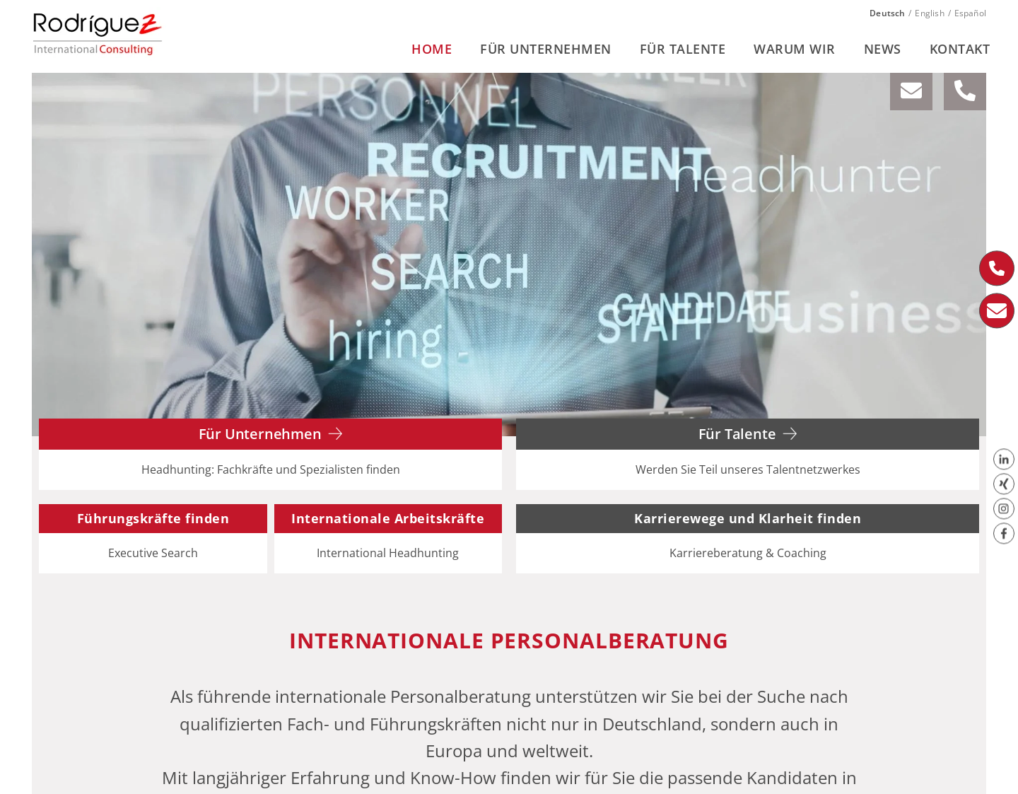 Aktuelle Website-Vorschau von Rodriguez International Consulting