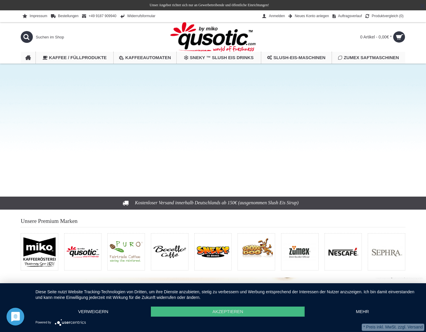 Aktuelle Website-Vorschau von Kaffeeautomat mieten