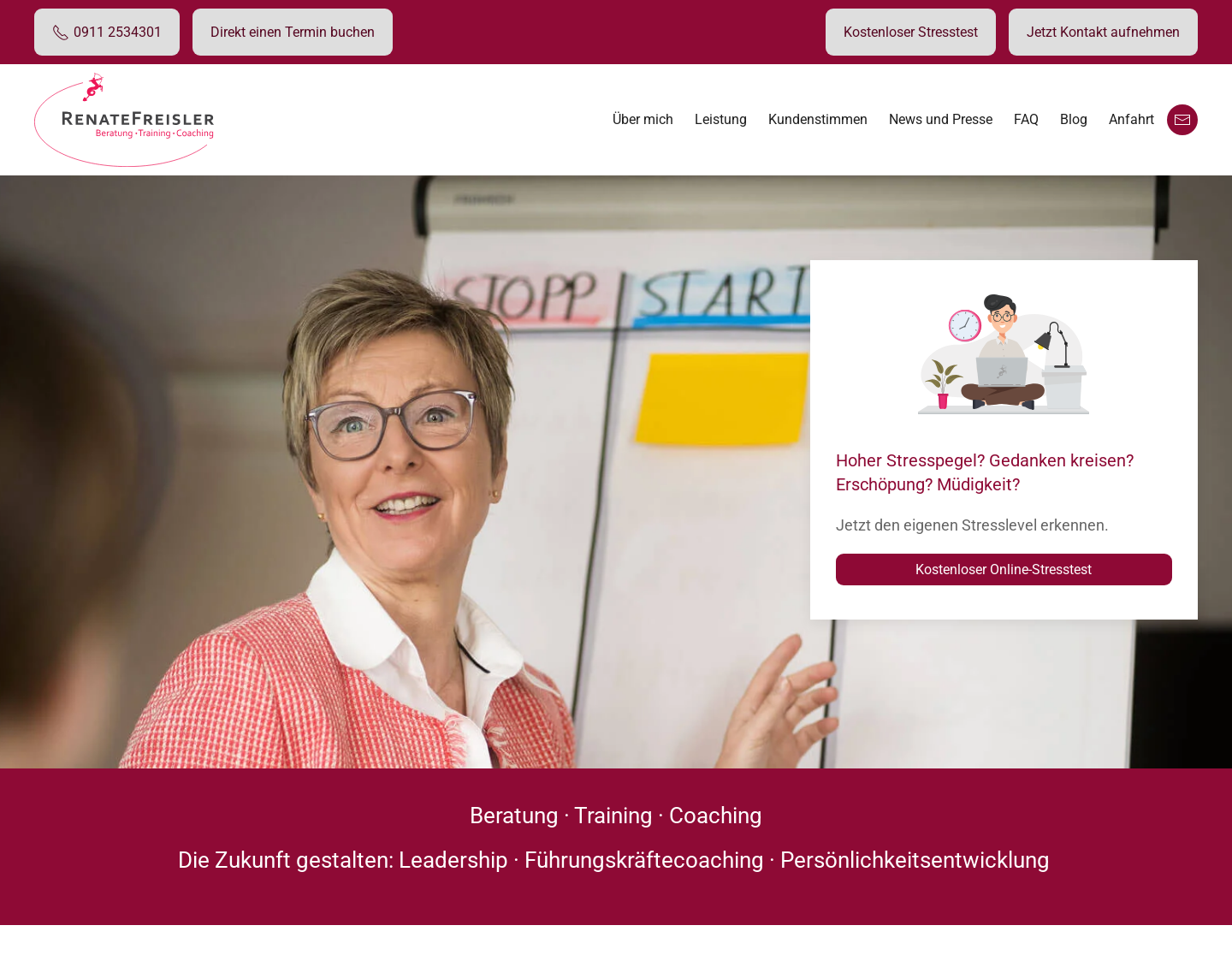 Aktuelle Website-Vorschau von Renate Freisler