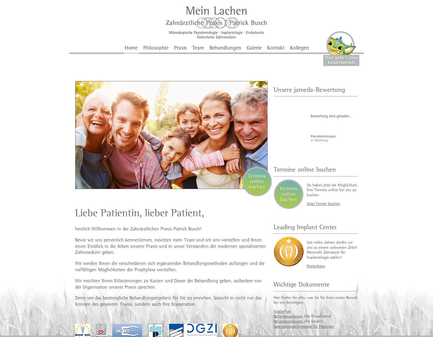 Aktuelle Website-Vorschau von Zahnarztpraxis Busch