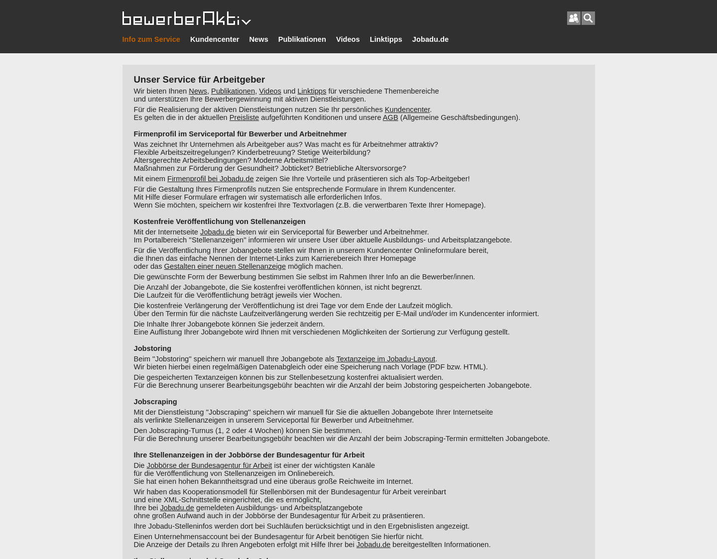 Aktuelle Website-Vorschau von Service für den Arbeitsmarkt