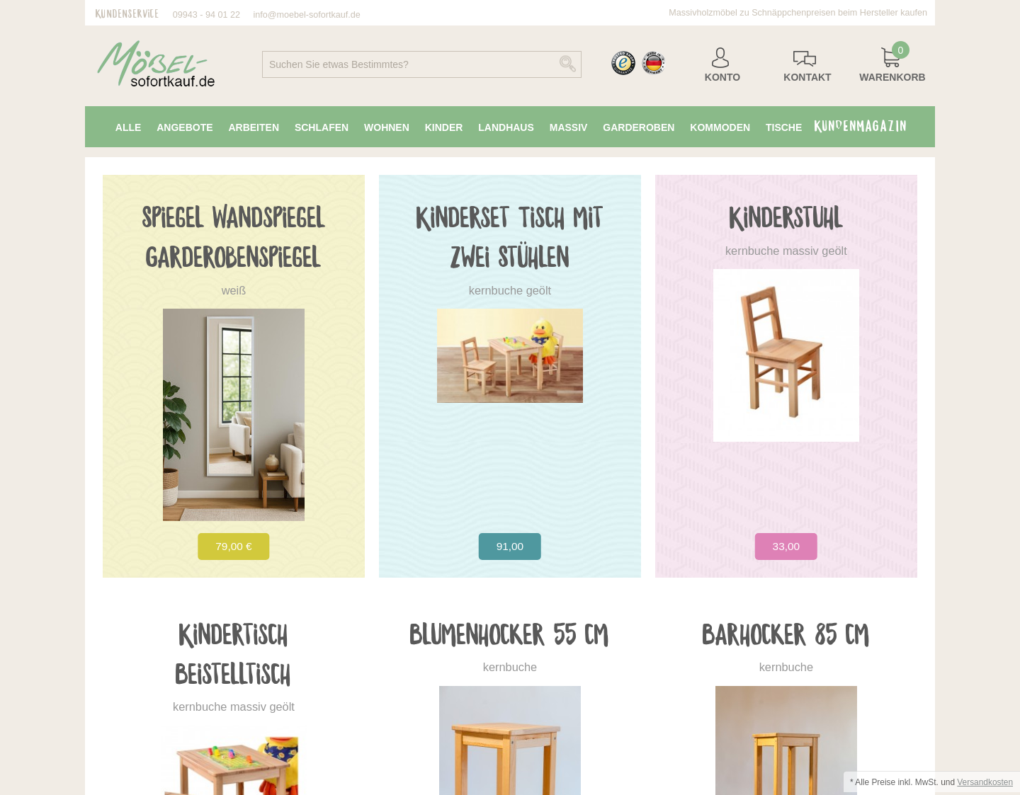 Aktuelle Website-Vorschau von Möbeldesign Team 2000