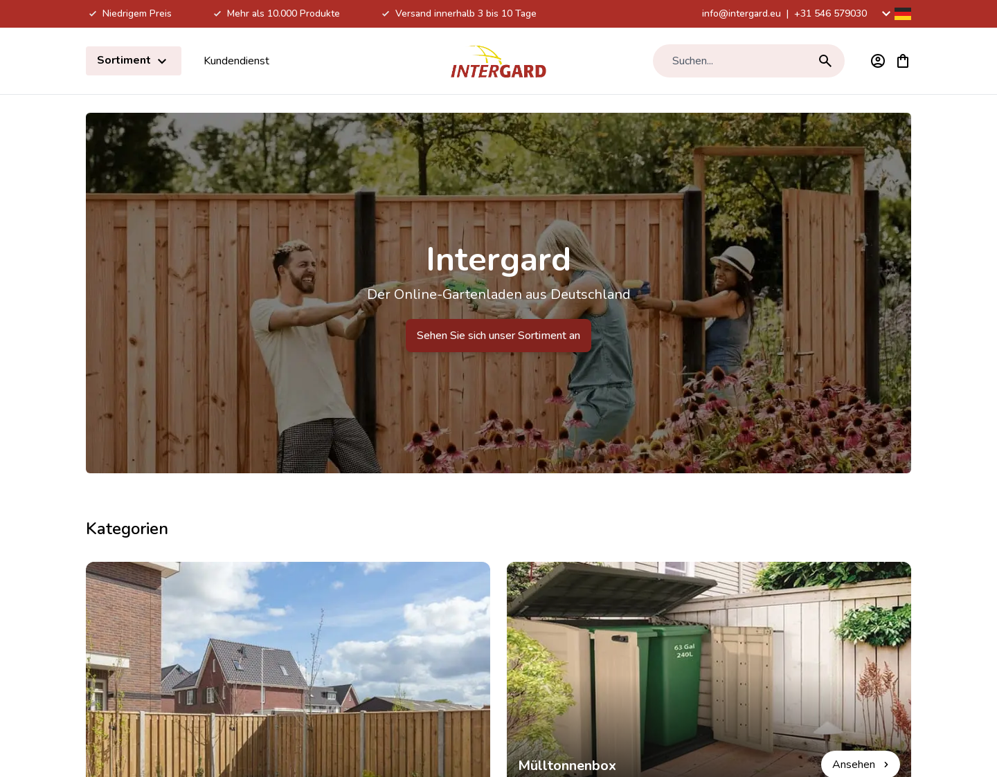 Aktuelle Website-Vorschau von Gartenhaus günstig online kaufen