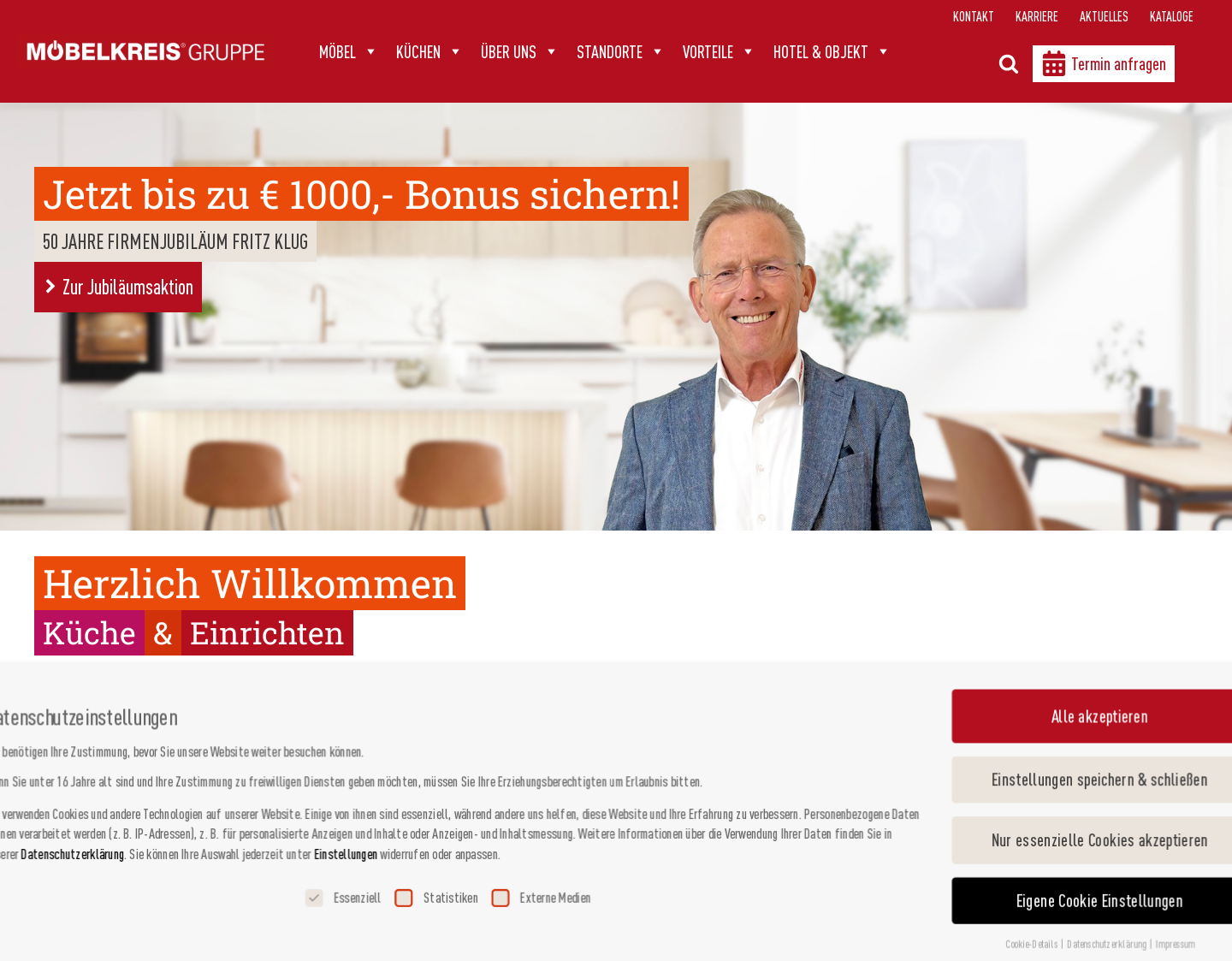 Aktuelle Website-Vorschau von Möbelhaus Korbach