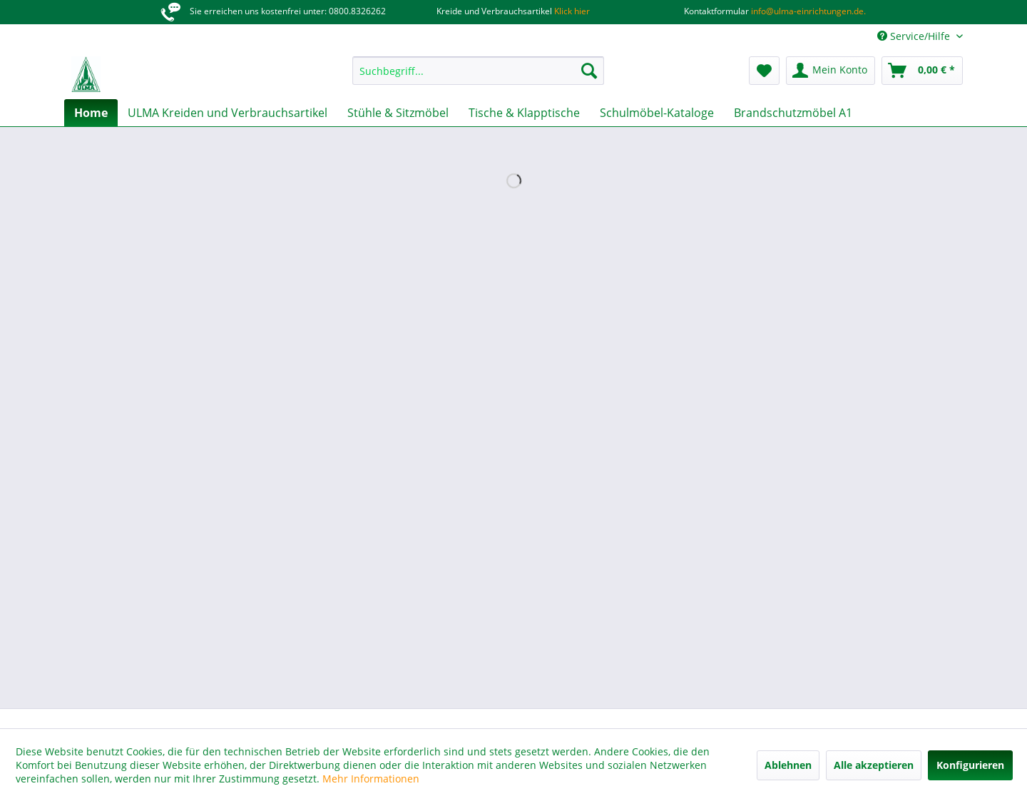 Aktuelle Website-Vorschau von Ulma - Online Shop