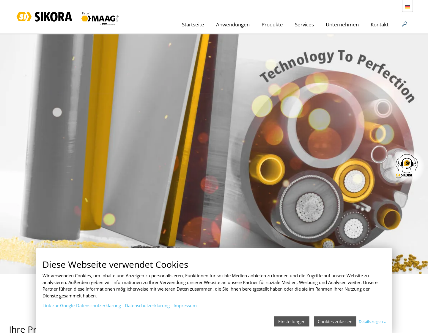 Aktuelle Website-Vorschau von SIKORA AG