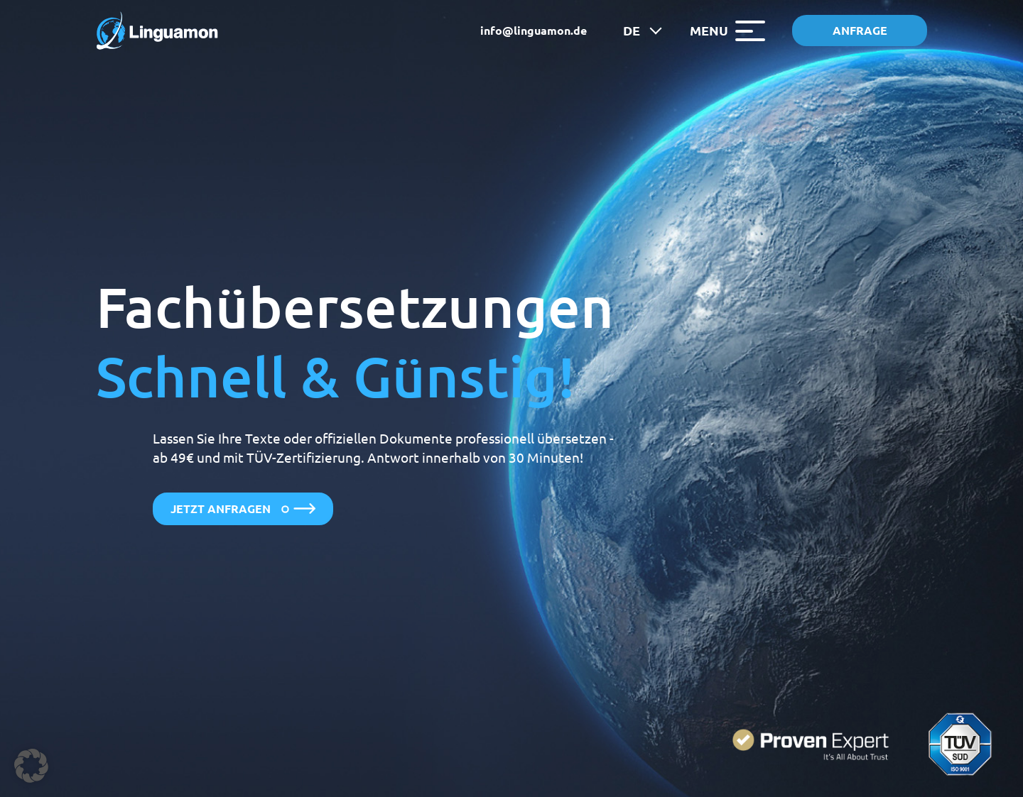 Aktuelle Website-Vorschau von Übersetzungsbüro Fachübersetzungen