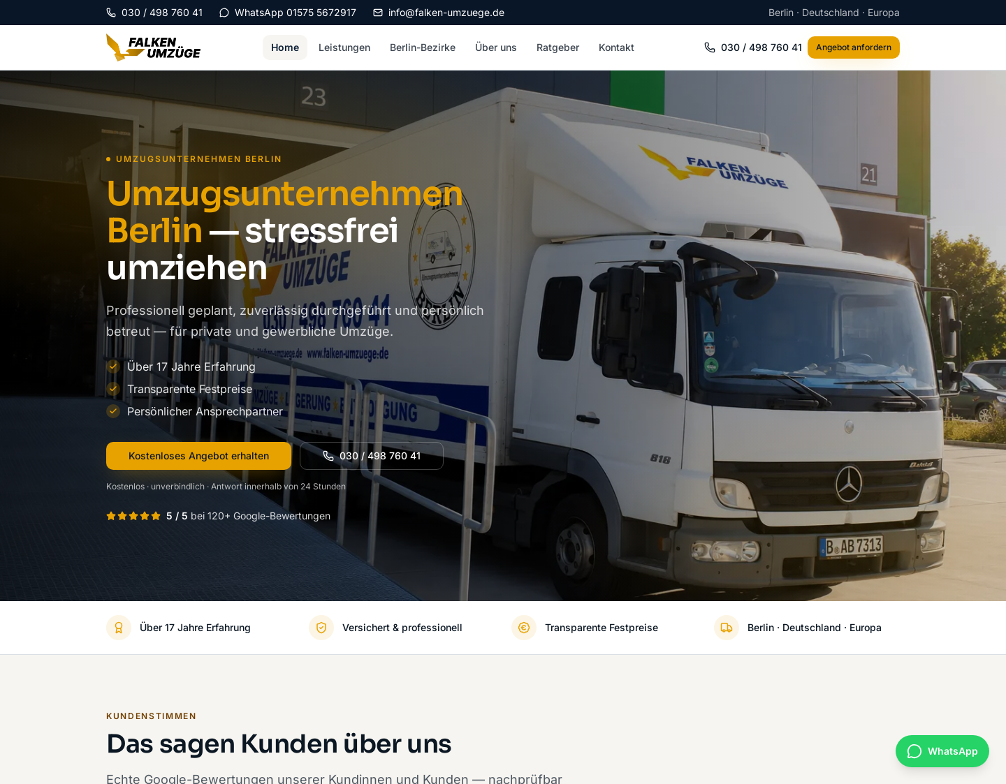 Aktuelle Website-Vorschau von Umzugsfirma Berlin