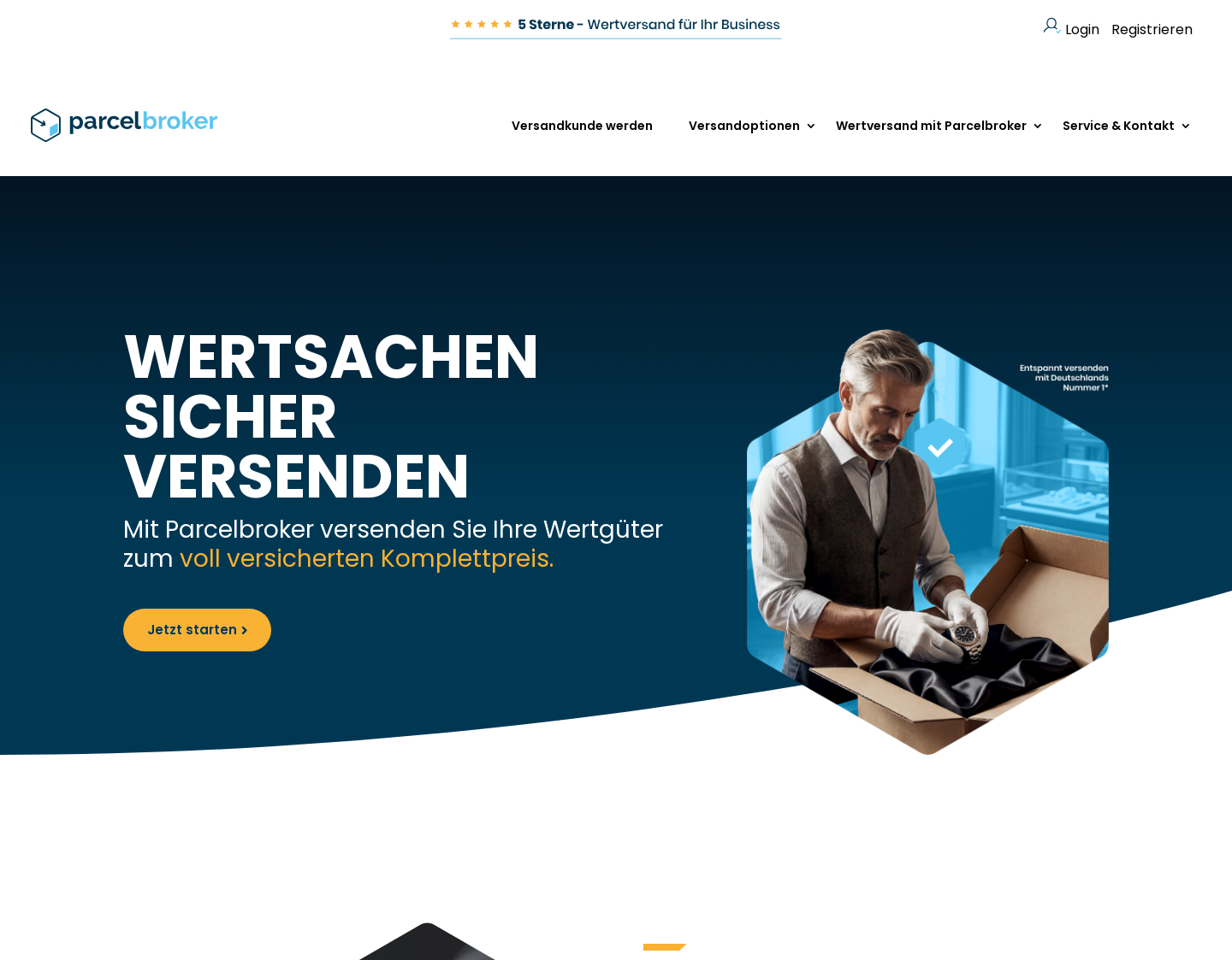 Aktuelle Website-Vorschau von Uhrenversand mit ParcelBroker
