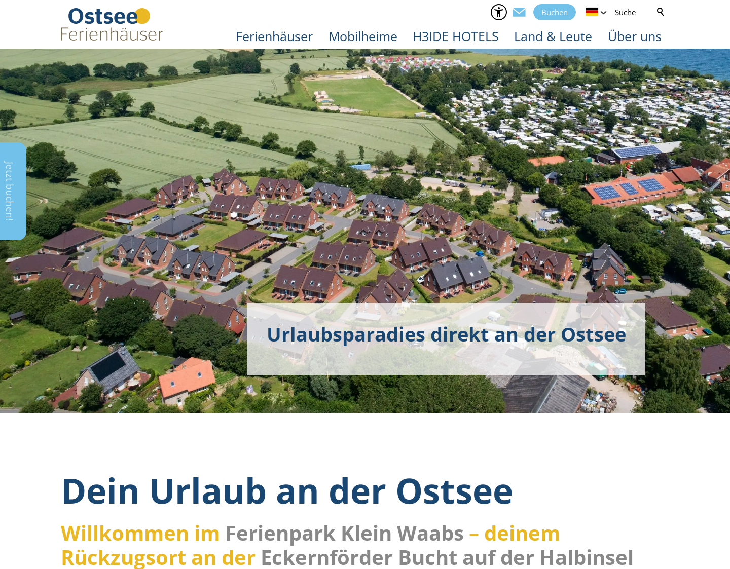 Aktuelle Website-Vorschau von Ostsee Ferienhäuser