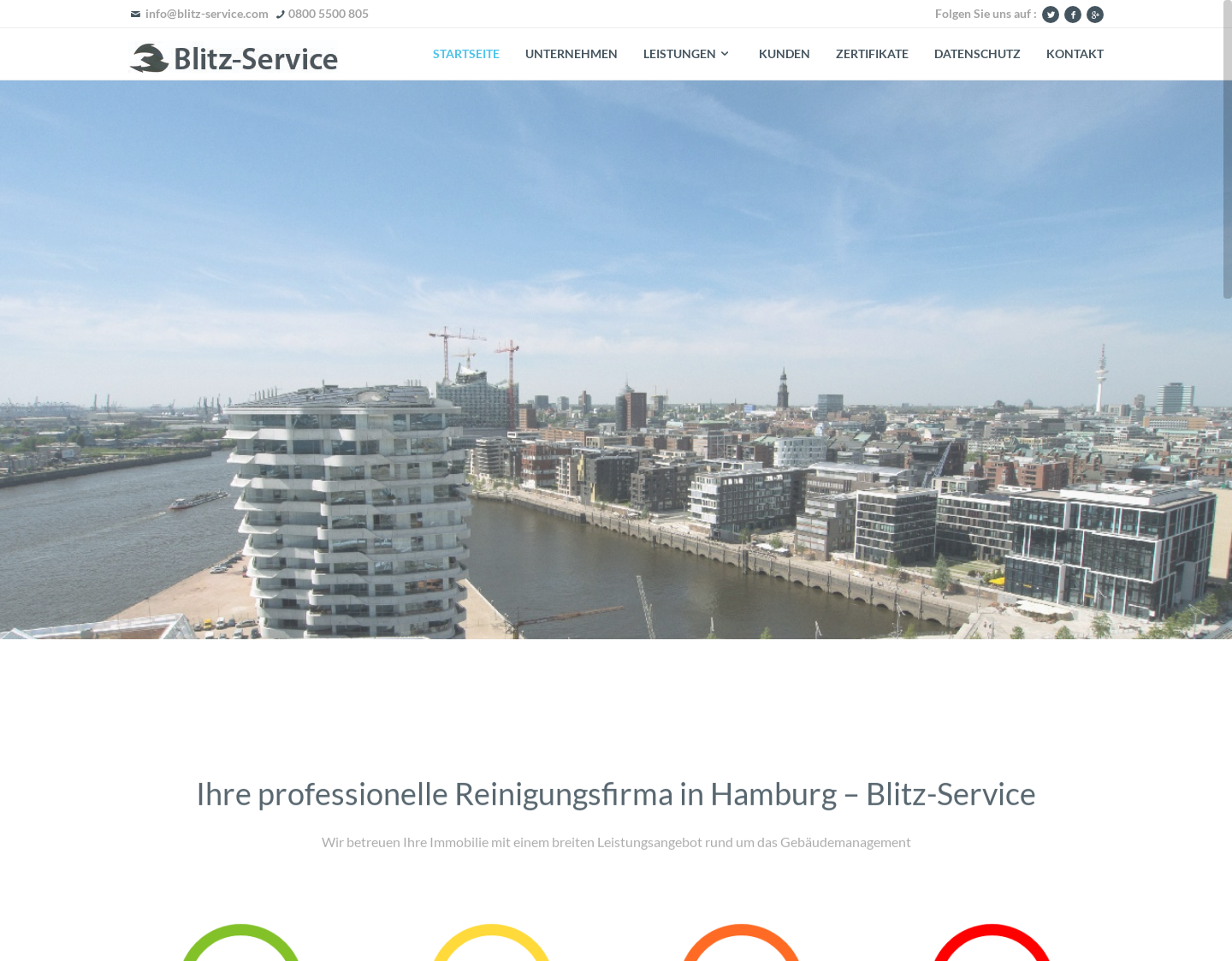 Aktuelle Website-Vorschau von Blitz Service Gebäudereinigung