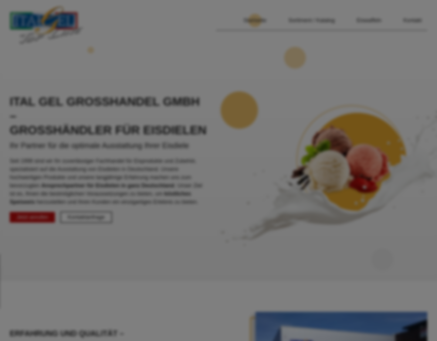 Aktuelle Website-Vorschau von Ital Gel Großhandel