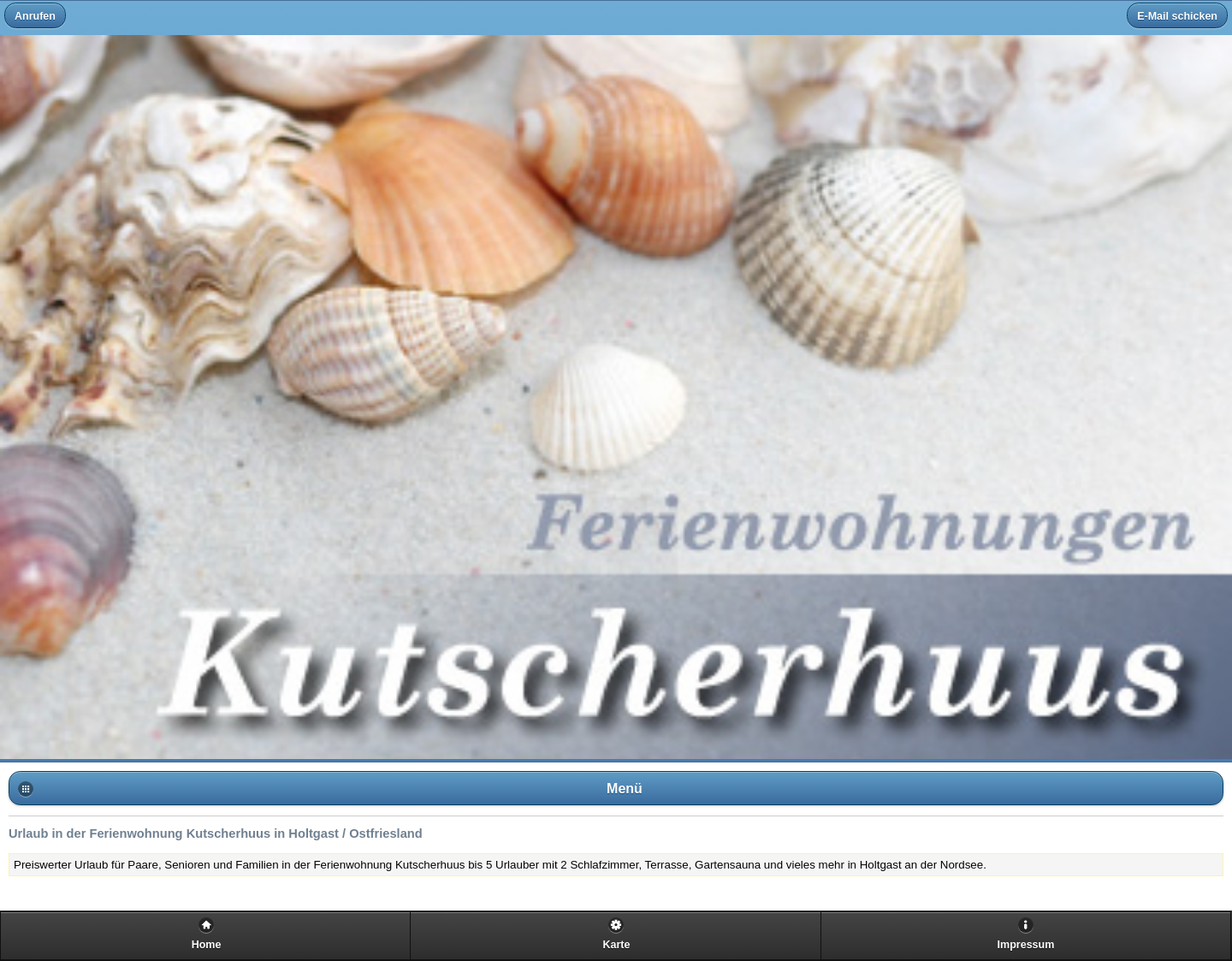 Aktuelle Website-Vorschau von Urlaub in Ostfriesland