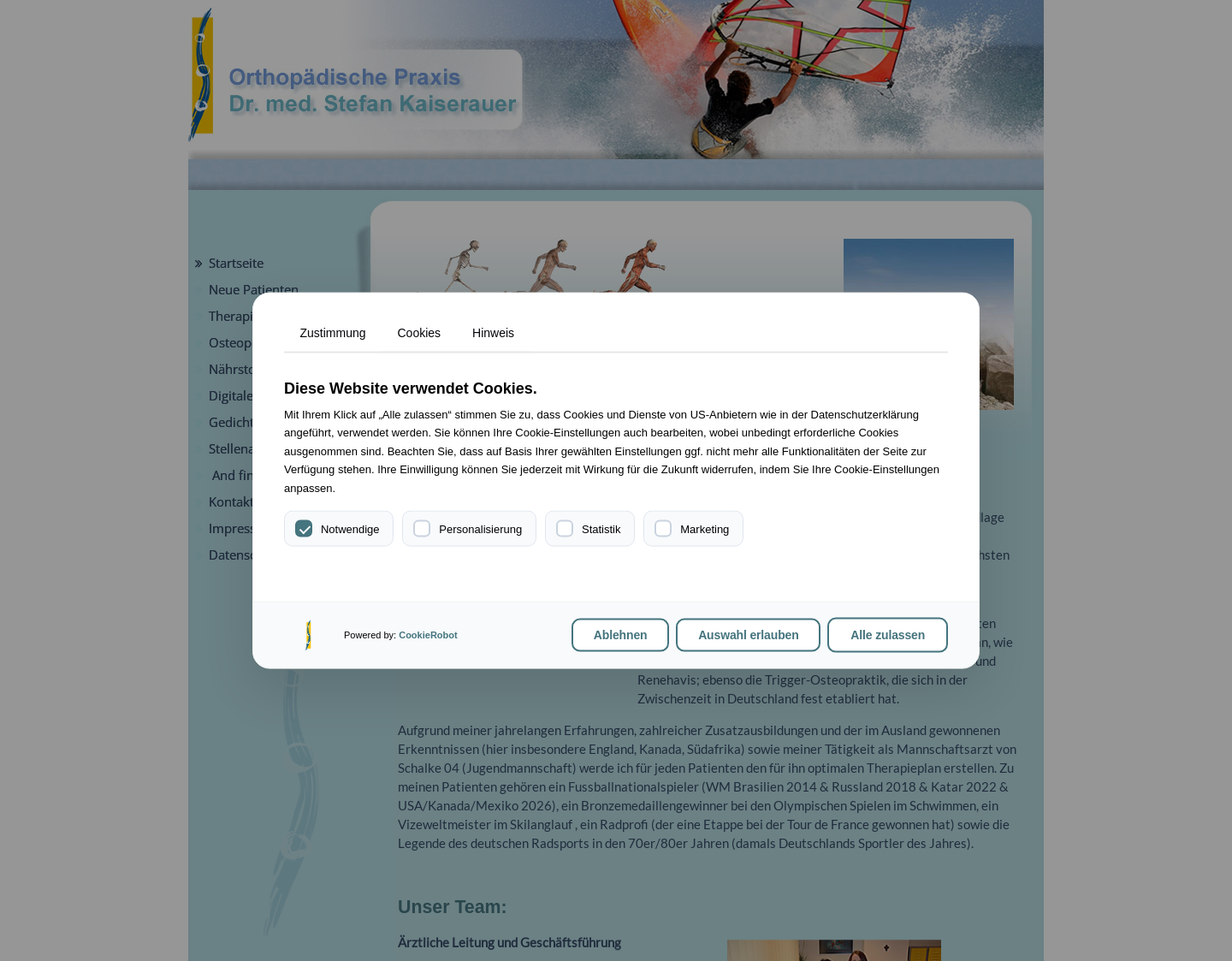 Aktuelle Website-Vorschau von Orthopädische Praxis Dr. med. Stefan Kaiserauer