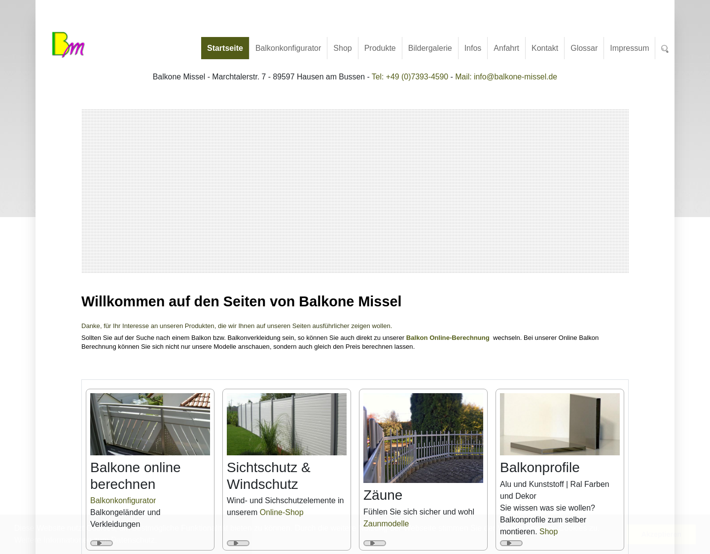 Aktuelle Website-Vorschau von Balkonverkleidung