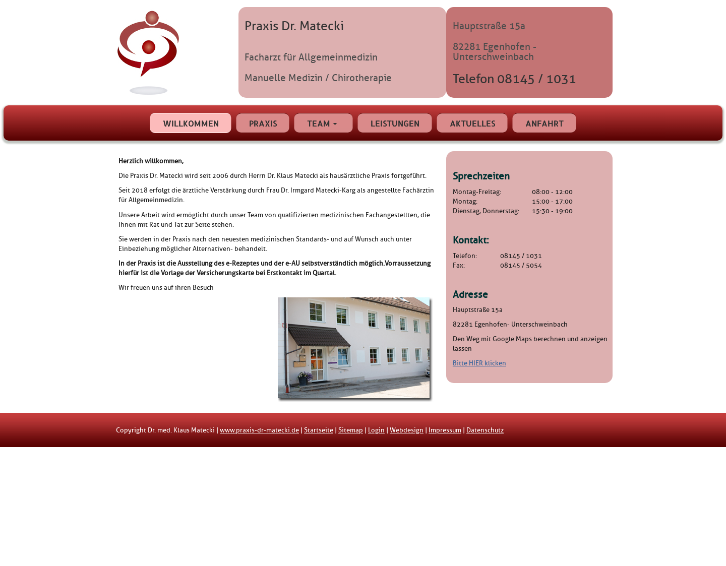 Aktuelle Website-Vorschau von Praxis Dr. Matecki
