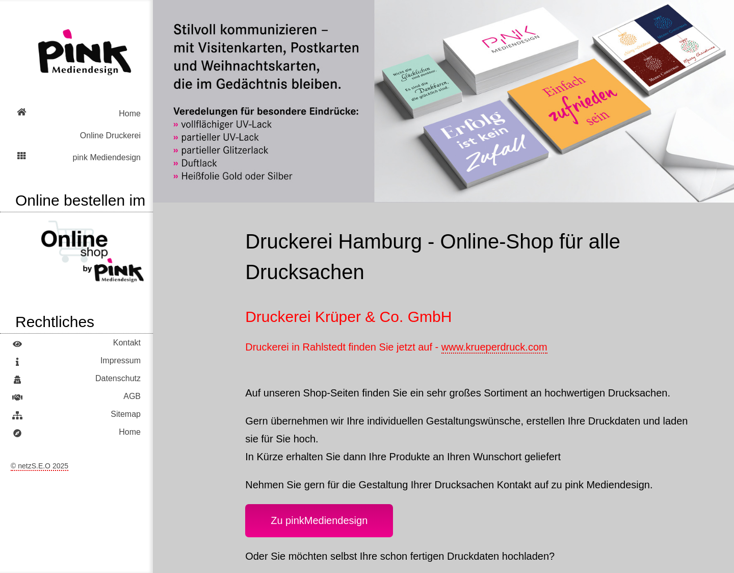 Aktuelle Website-Vorschau von Druckerei Krüper & Co. GmbH Hamburg