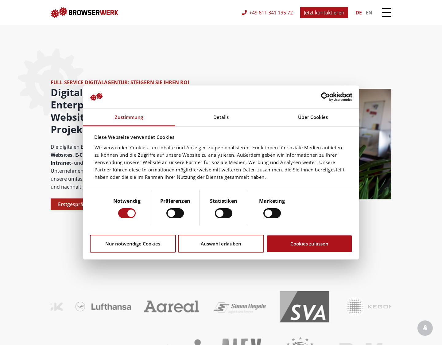Aktuelle Website-Vorschau von Browserwerk Internetagentur