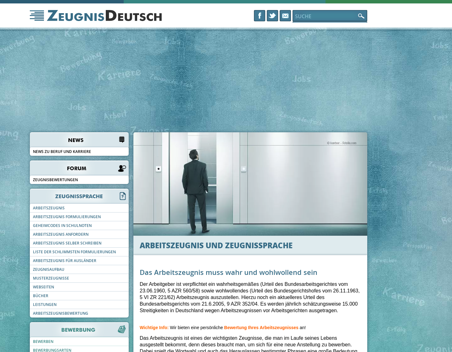 Aktuelle Website-Vorschau von Zeugnisdeutsch