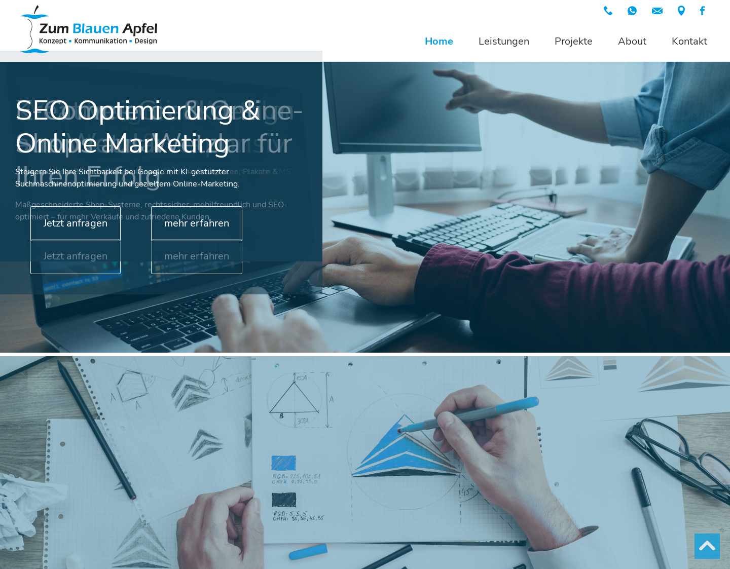 Aktuelle Website-Vorschau von Zum Blauen Apfel - Werbeagentur für Reiskirchen