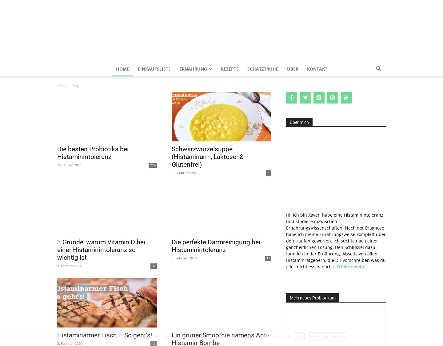 Aktuelle Website-Vorschau von Histaminentzug