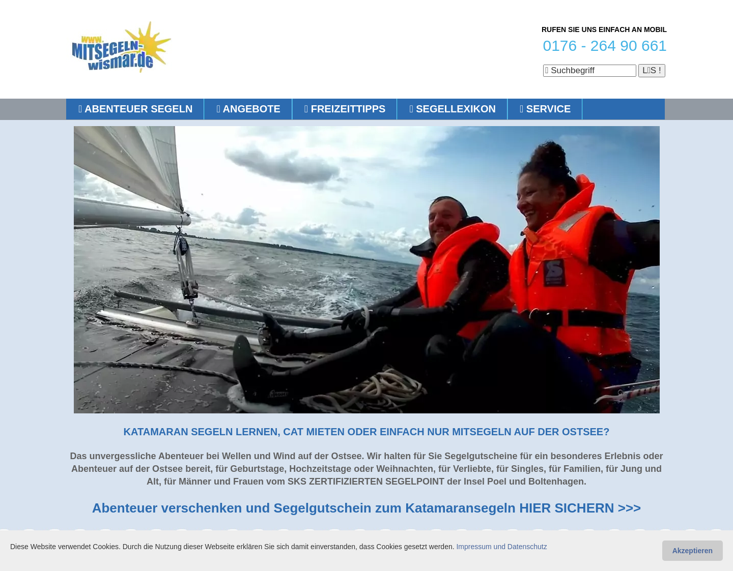 Aktuelle Website-Vorschau von Ostsee Katamaran