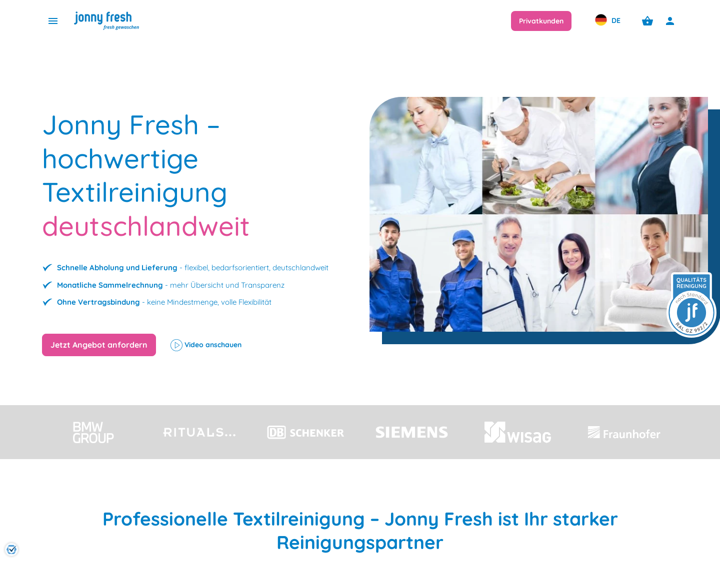 Aktuelle Website-Vorschau von Jonny Fresh GmbH