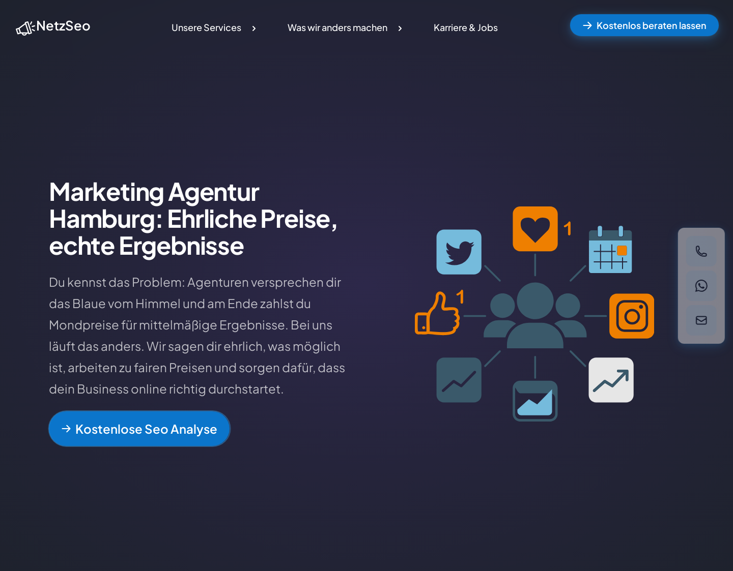 Aktuelle Website-Vorschau von SEO Hamburg