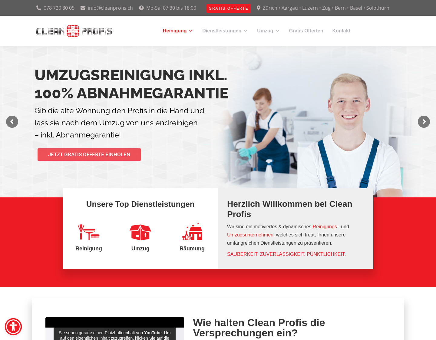 Aktuelle Website-Vorschau von Clean Profis GmbH