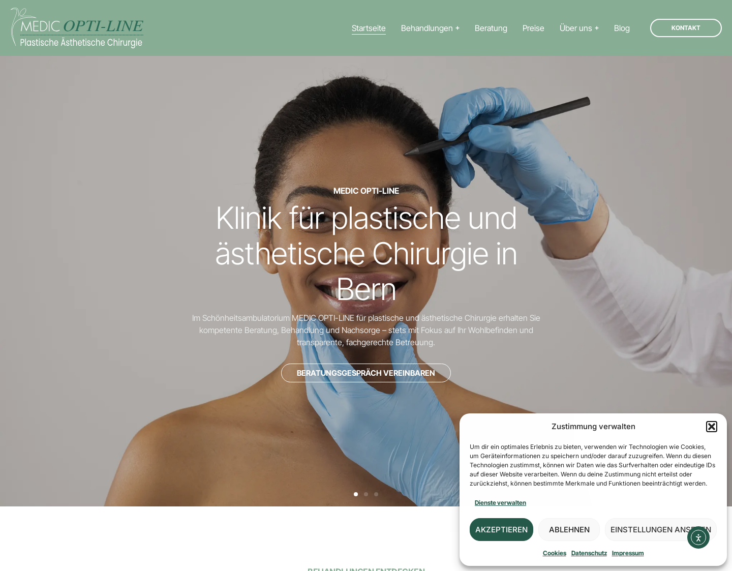 Aktuelle Website-Vorschau von Medic Opti Line - Brustvergrösserungen