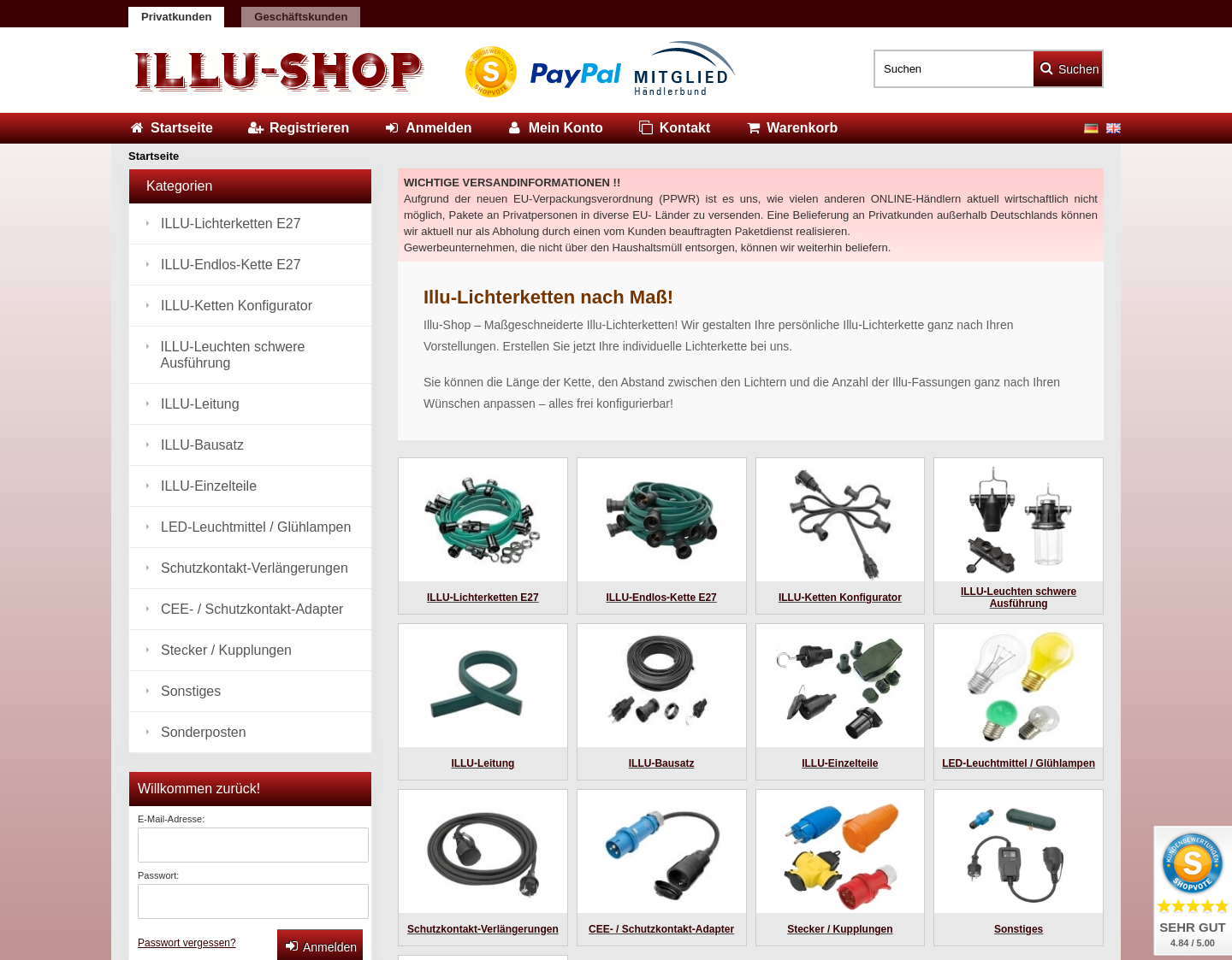 Aktuelle Website-Vorschau von Illu-Shop